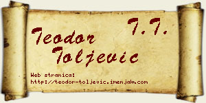 Teodor Toljević vizit kartica